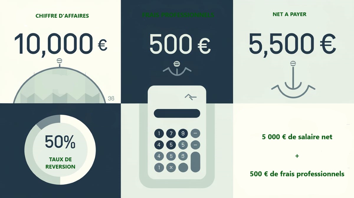 Un tableau explicatif des frais professionnels en portage salarial